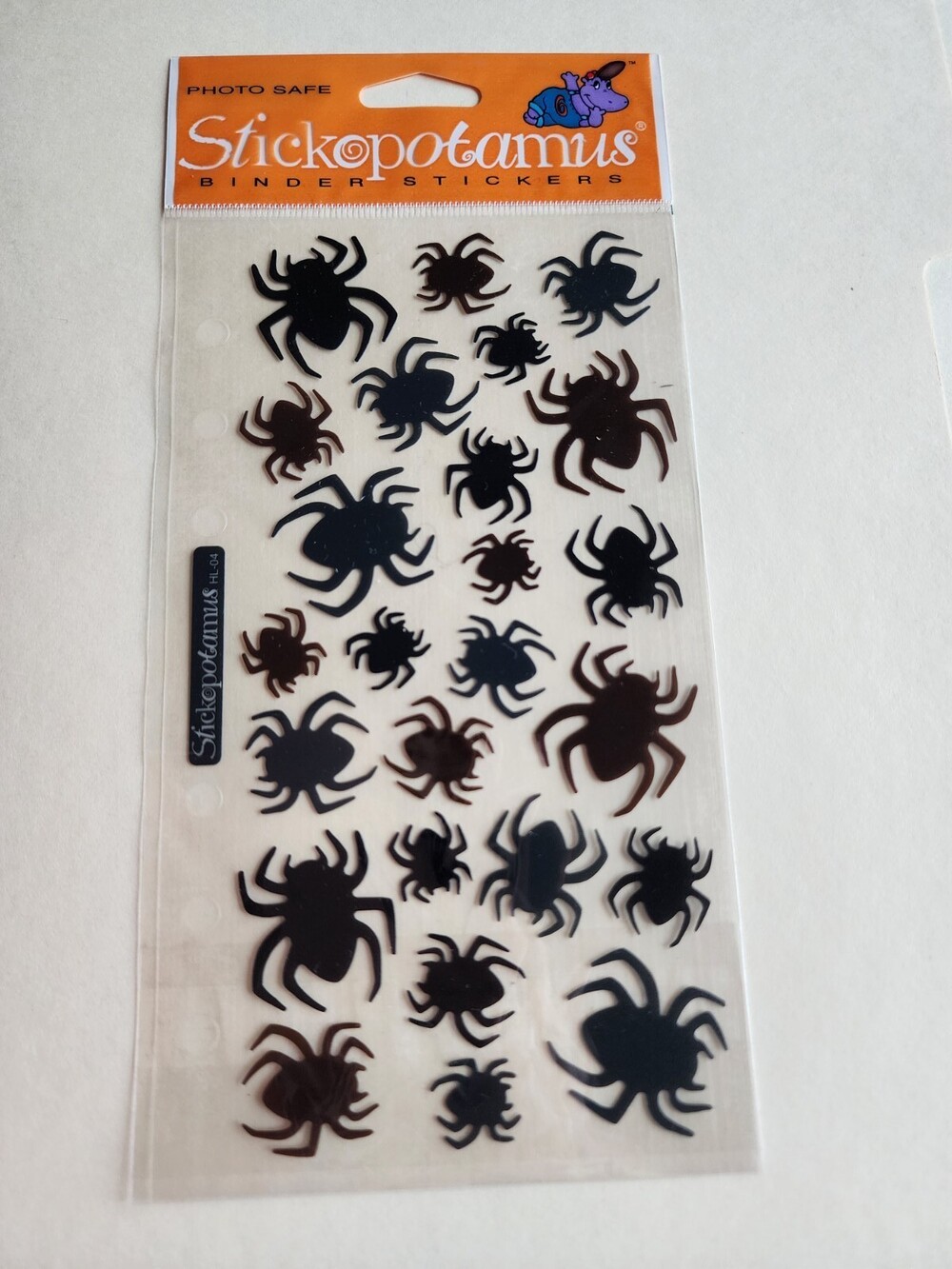 Stickopotamus Stickers - Spiders Black Brown Halloween - New Retired Vintage #20